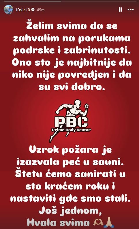 Objava Branka Lazića na Instagramu