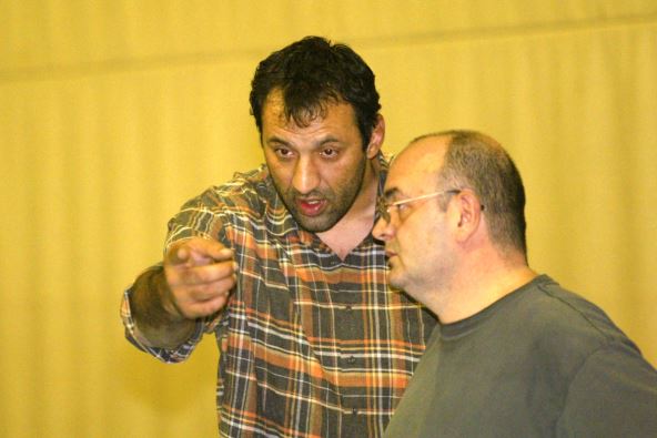 Vlade Divac i Duško Vujošević na treningu Partizana