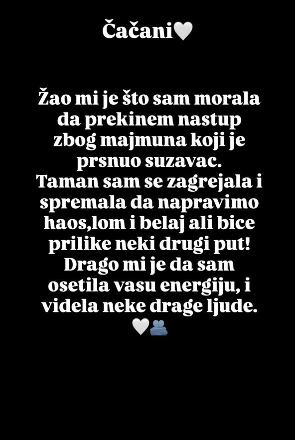 Edita Aradinović oglašavanje nakon suzavca