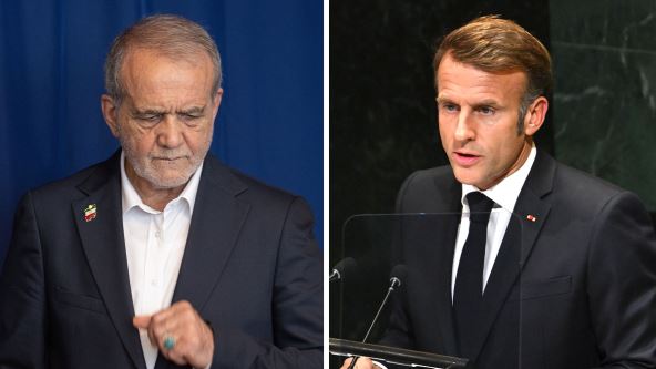 Masud Pezeškijan i Emanuel Makron