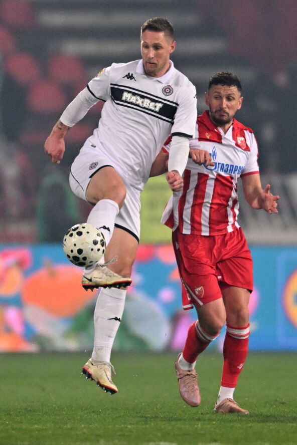 Sebastijan Polter napadač Partizana u derbiju protiv Zvezde