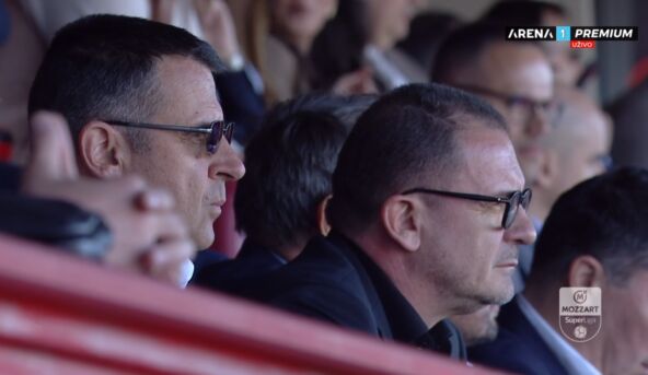 Predrag Mijatović i Dragan Palibrk na večitom derbiju u loži Partizana