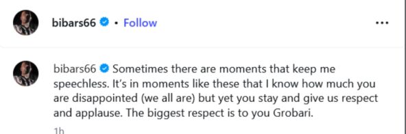 Bibras Natho se oprostio od Grobara