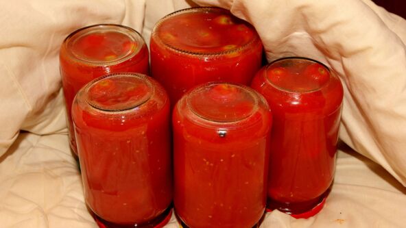 Pet tegli sa sokom od paradajza