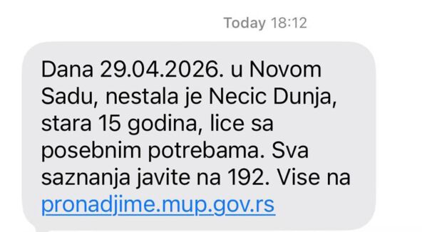 Nestala Dunja Necić u Novom Sadu