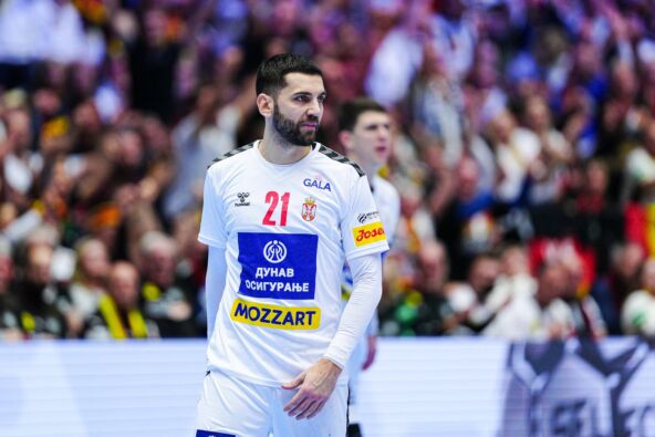 Vanja Ilić rukometaš Srbije na utakmici reprezentacije