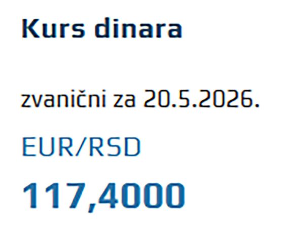 kurs dinara za 20.05.2026