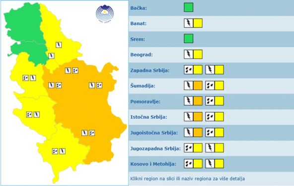 meteoalarm za Srbiju 22. maja