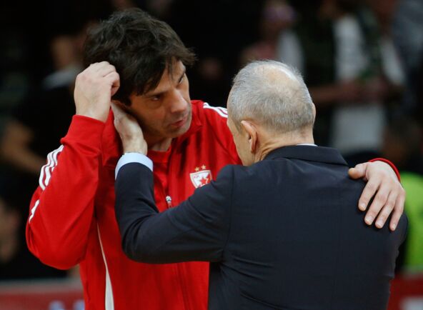 Miloš Teodosić i Etore Mesina se pozdravljaju u Zvezdi