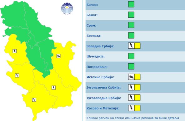 Meteoalarm za 28. maj