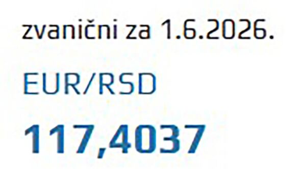 kurs dinara za 1.6.2026