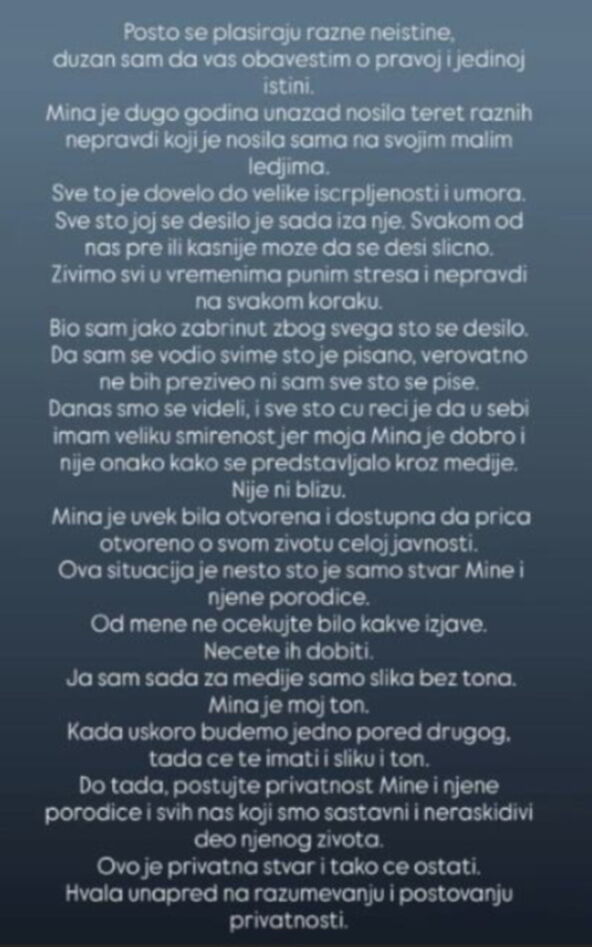Kasper objava o Mini Kostić