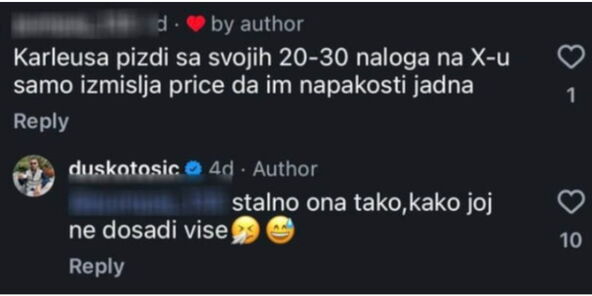 Duško Tošić komentar o Jeleni Karleuši