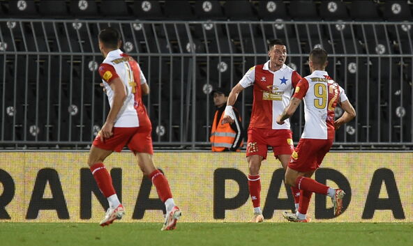 Uroš Nikolić slavi gol Vojvodine protiv Partizana