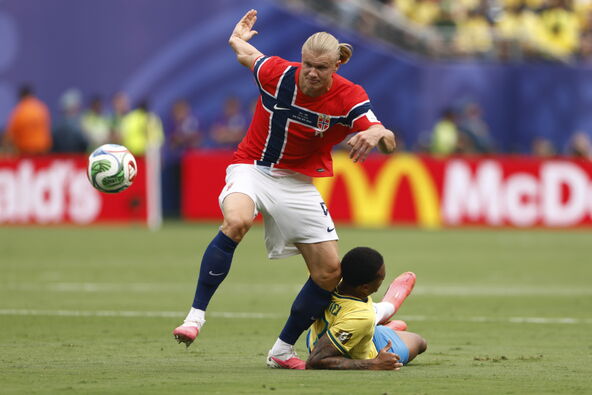 Erling Holand u napadu na utakmici Brazil Norveška na Svetskom prvenstvu 2026
