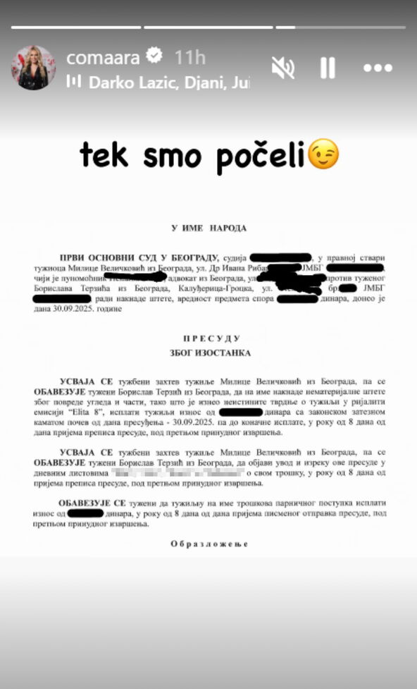 Milica Veličković Terza tužba