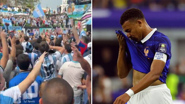 Navijači Argentine i Kilijan Mbape