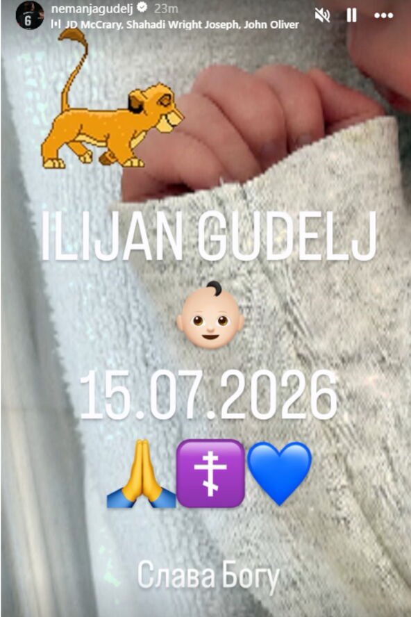 Nemanja Gudelj sin beba Anastasija Ražnatović.jpg