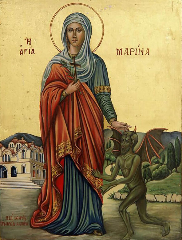 Ognjena Marija sa krstom i demonom zmajem