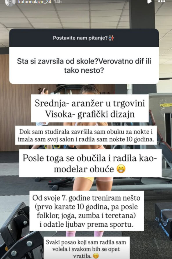 Katarina Lazić obrazovanje objava na Ig
