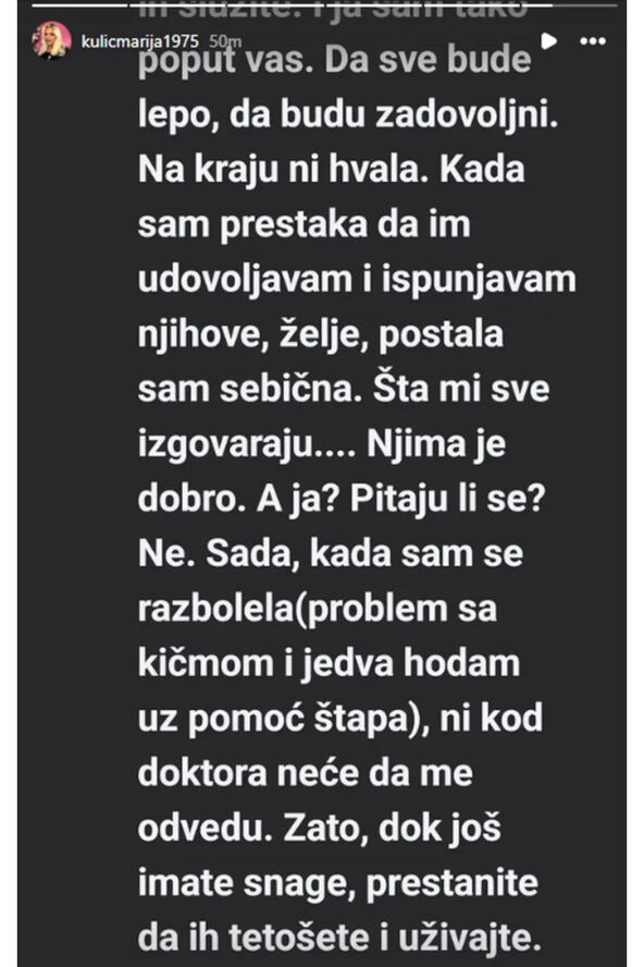 Marija Kulić objava o bolesti i ćerkama