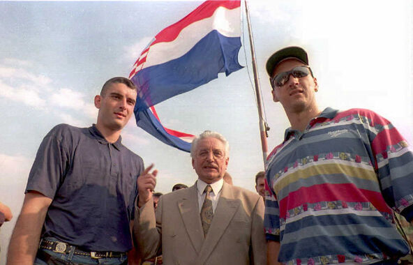 Dino Rađa sa Tuđmanom u Kninu.