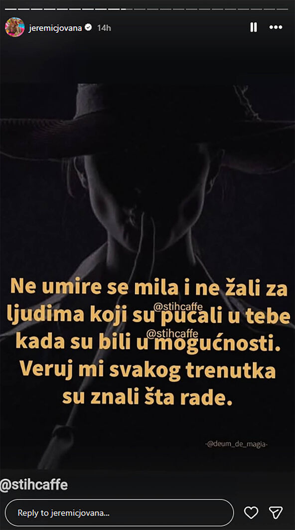 Objava Jovane Jeremić