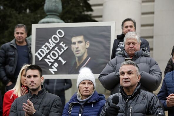 Marko Dijana i Srđan Đoković tokom porške Novaku Đokoviću 2022.