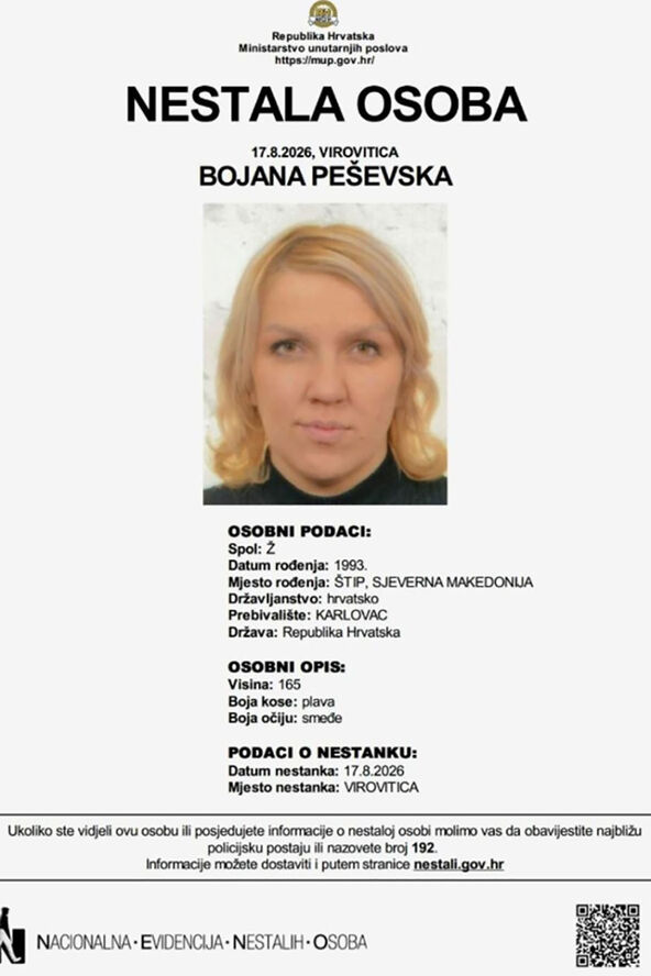 Policija traga za Bojanom Peševskom