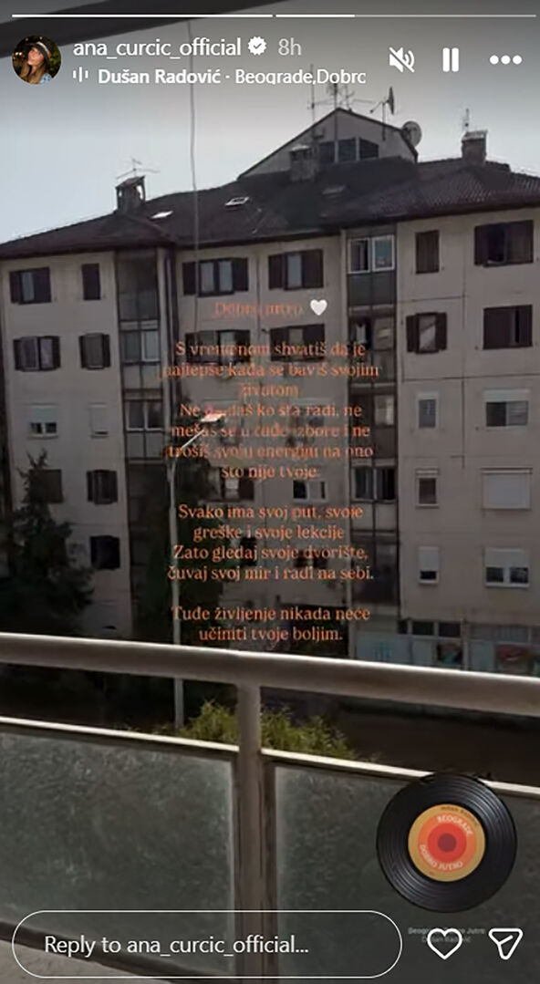 Objava Ane Ćurčić