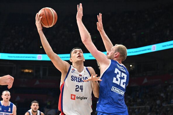 Nikola Tanasković na meču protiv Islanda