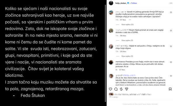 KOmentari na post Feđe Štukana