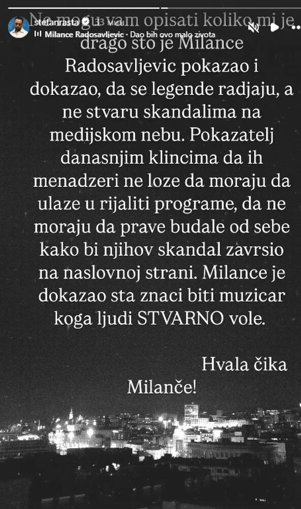 Rasta o Milančetu Radosavljeviću