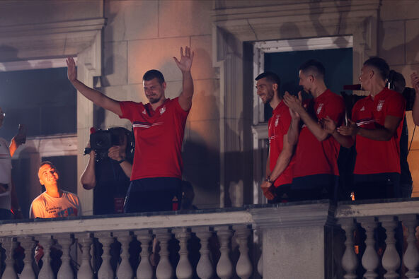 Nikola Jokić na balkonu Starog dvora u Beogradu