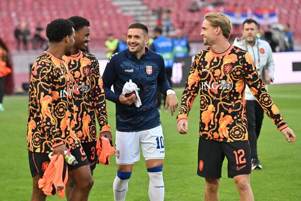 Dušan Tadić sa reprezentativcima Holandije