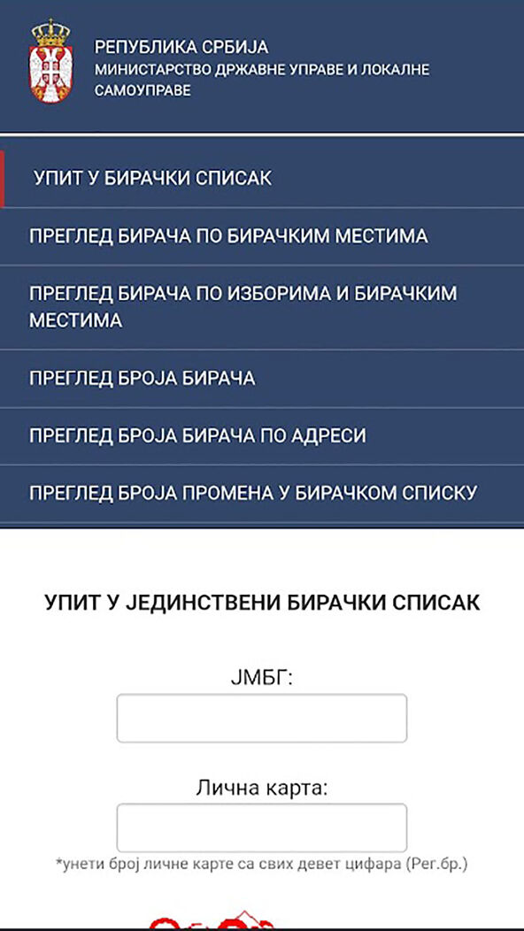 Provera birackog spiska