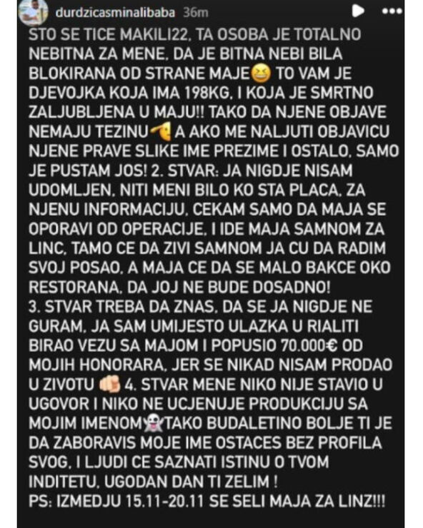 Asmin Durdžič Maja Marinković objava