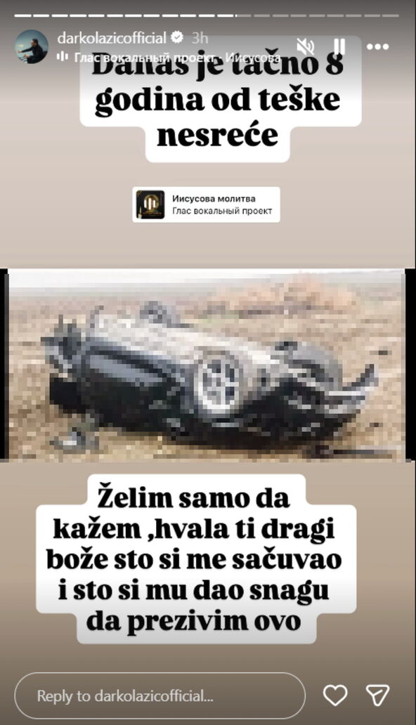 objava Darka Lazića prevrnut auto