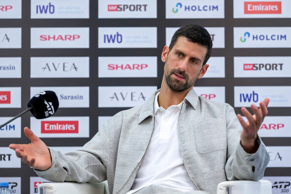 Novak Đoković na konferenciji za novinare u Švajcarskoj