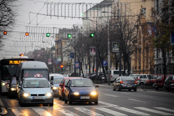 Udes u Kneza Miloša u Beogradu, gužva u saobraćaju