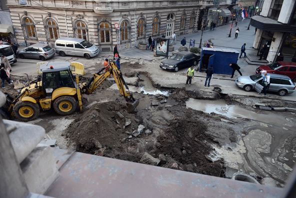 Havarija Obilićev venac pukla vodovodna cev