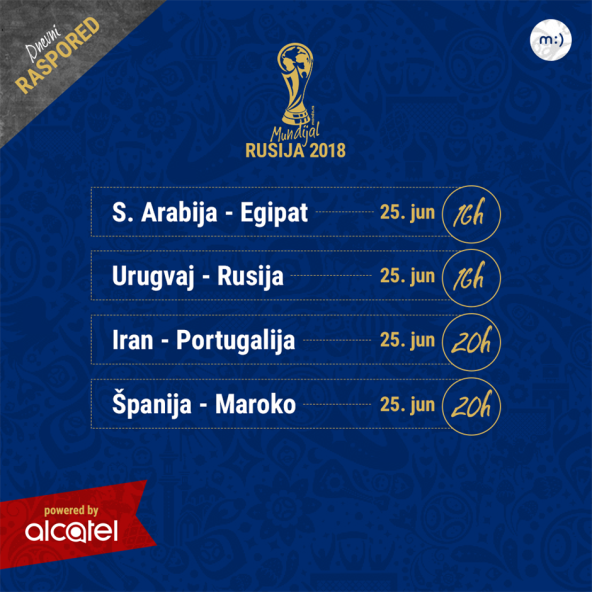 Svetsko prvenstvo Rusija 2018. 3. kolo raspored