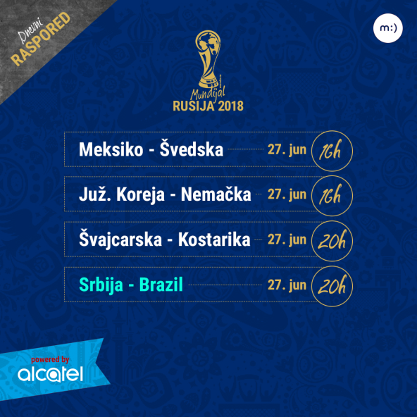 Danas na Mundijalu: Raspored za 27. jun