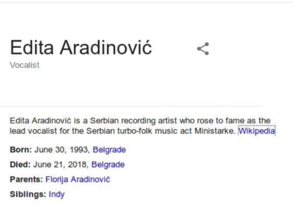 Editu Aradinović proglasili mrtvom