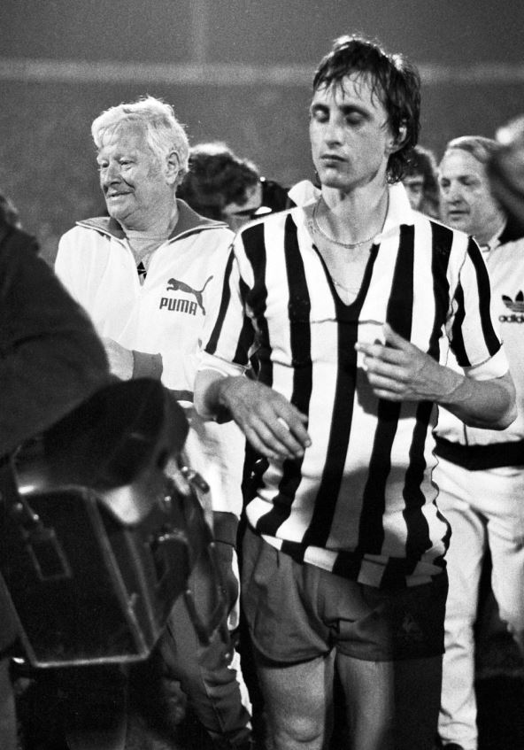 Legenda Ajaksa Johan Krojf u Beogradu 1973, posle pobede nad Juventusom u finalu Kupa šampiona.