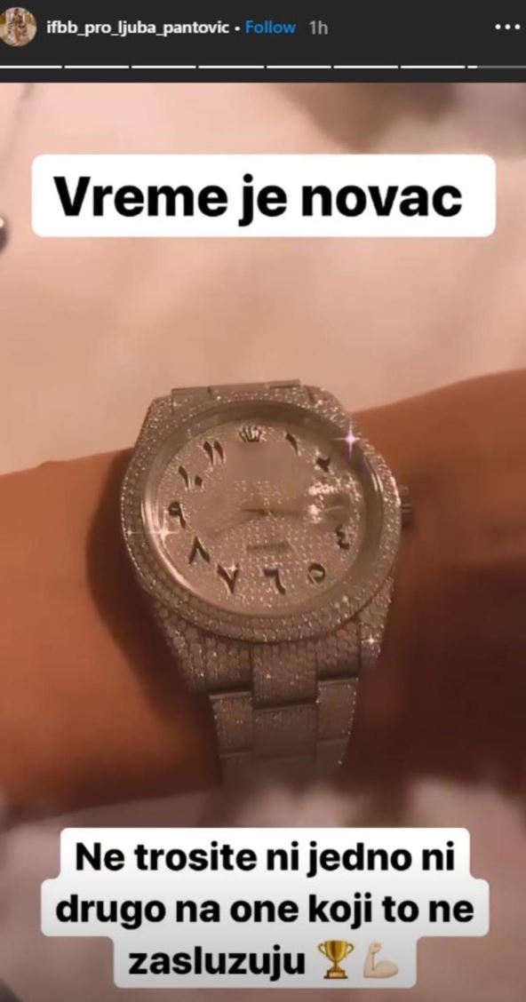 Ljuba Pantović dijamantski Rolex Instagram stori