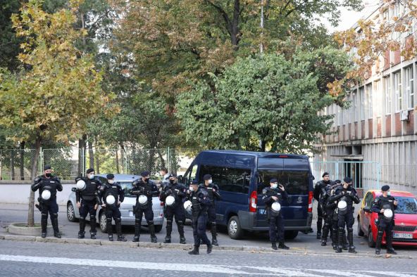 Partizan-Crvena-zvezda večiti derbi bez publike policija stadion Partizana fotografije