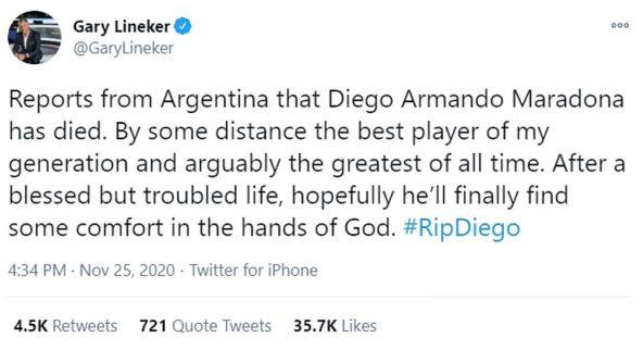 dijego armando maradona umro skandal geri lineker