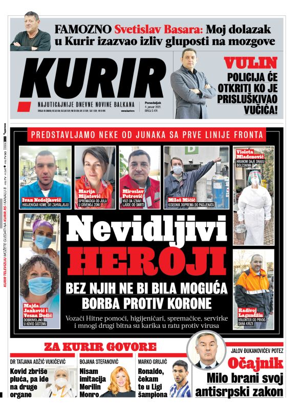 naslovne strane sutrasnje stampe 4 januar 2020