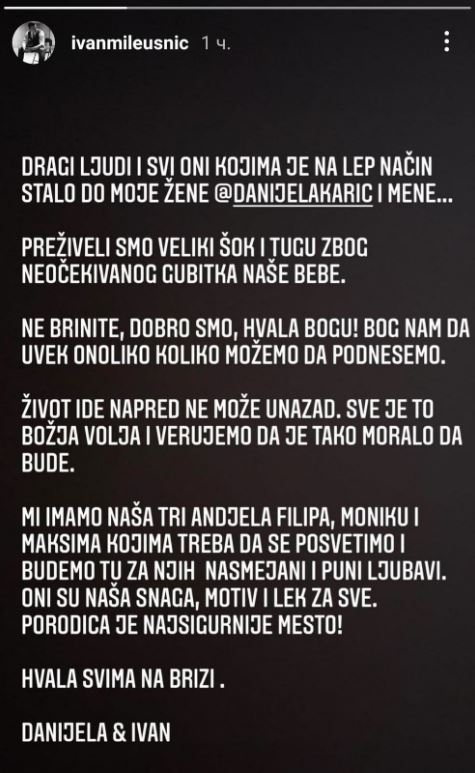 danijela karic cetvrto dete pobacaj izgubila bebu